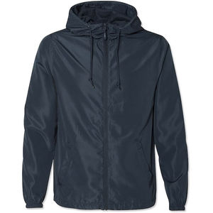 Chaqueta Deportiva con Cremallera y Logotipo Estampado para Hombre - Chaqueta Cortavientos Impermeable Personalizada con Capucha - Product Image 1