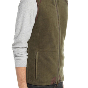 100% Polyester Polaire Doublé Gilet Surdimensionné Sans Manches Soft Shell Veste Chaude Fermeture Éclair Vers Le Bas Gilet Survêtement avec Poches et Logo - Product Image 3