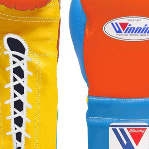 ถุงมือชกมวยแบบผูกเชือก Winning สีส้ม เหลือง ฟ้าอ่อน หนังพรีเมียม สำหรับฝึกซ้อมและแข่งขัน ระดับมืออาชีพ ขนาด 8oz 10oz 12oz - Product Image 4