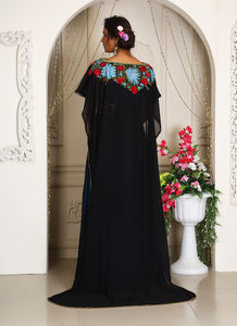 Kaftan islámico marroquí moderno para mujer Vestido de playa largo hasta el suelo con suministro ODM de manga larga transpirable - Product Image 3