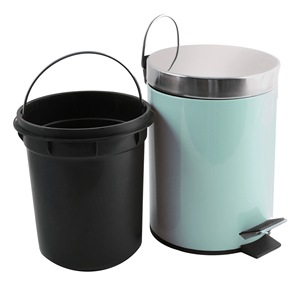 Cubo de basura con pedal de acero inoxidable MSV 'Brest' de 3 litros en verde 25 x 17 cm - Product Image 4
