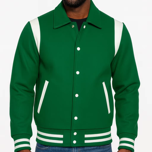 Chaquetas de Béisbol Personalizadas al por Mayor de Buena Calidad, Chaqueta Varsity de Lana para Invierno con Logotipo Frontal, Ecológica y Transpirable para Hombre - Product Image 1