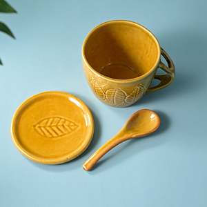 Juego de Tazas de Sopa de Cerámica Beige Moderno, 2 Tazas con Tapa y Cuchara, Aptas para Lavavajillas y Microondas, Aislamiento Térmico, con Elegante Diseño de Caja de Regalo - Product Image 4