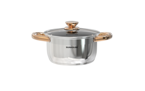 ชุดหม้อสแตนเลสอเนกประสงค์3ชิ้นคุณภาพสูงดีไซน์คลาสสิกพร้อมก้น5ชั้นและฝาแก้ว - Product Image 4