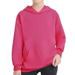 เสื้อมีฮู้ดแบบสวมหัวสำหรับเด็กเสื้อมีฮู้ดผ้าฟลีซผ้าคอตตอนเทอร์รี่มีฮู้ดสีชมพูสำหรับเด็กผู้หญิงระบายอากาศได้ดี - Product Image 1