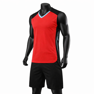 Conjunto de Uniforme de Voleibol Personalizado, Jersey sin Mangas con Cuello en V y Pantalones Cortos, Secado Rápido, Transpirable, Poliéster Sublimado, Kit de Equipo - Product Image 5