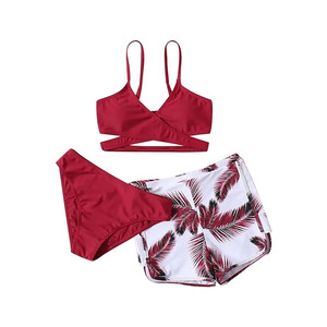 Latest Arrival Luxury Style Three Piece Women's Swimsuit <b>Set</b> Quick Dry Breathable Backless Neckline High Waist Bottom <b>Triangle</b> - Product Image 4