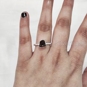 Rough Stone Jewelry Women's <b>Ring</b> Natural Raw Smoky <b>Quartz</b> Gemstone Twisted Band Christmas Gift Jewelry 925 Sterling Silver <b>Ring</b> - Product Image 2