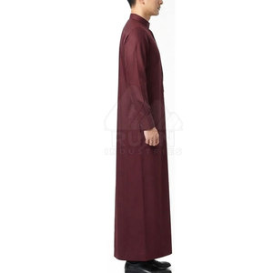 Thobe arabe moderne, vêtement traditionnel musulman, col montant, manches longues, en coton décontracté, pour usage quotidien et occasions spéciales - Product Image 4