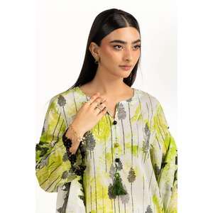 Traje de Verano Verde Estampado para Mujer, Elegante y Moderno, Estilo Oficina, Largo hasta la Rodilla, Talla XS, Personalizable para Fiestas Diurnas, OEM/ODM Disponible - Product Image 1