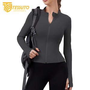 Sweat à capuche léger à manches longues UPF 50 + pour femmes respirant Full Zip Winter Workout Protection solaire avec col montant - Product Image 2