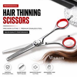 กรรไกรซอยผมมืออาชีพขนาด 6.7 นิ้ว สแตนเลสสตีล กรรไกรตัดแต่งทรงผมสำหรับช่างทำผม อุปกรณ์ตัดผมในร้านเสริมสวย ปรับระดับได้ด้วยสกรู OEM - Product Image 2