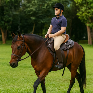 Selle de randonnée western avec siège confortable Selle en cuir australien de qualité supérieure demi-race de couleur marron - Product Image 3