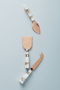 Venta caliente logotipo personalizado 4 piezas de madera con mango de metal cuchillo para queso esparcidor de queso con tenedor y cucharas cuchillo para queso juego de cubiertos - Product Image 4