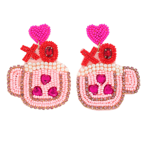Pendientes de Mujer Dulces y Frescos con Bordado, Hechos a Mano con Cuentas de Semillas, Dijes, Joyería - Product Image 6