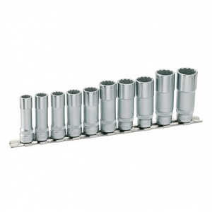 Hazet <b>12</b>-<b>Point</b> Long Metric Square 3/8'' <b>Sockets</b> Set with Traction Profile 10-Piece Set - Product Image 2