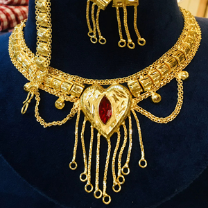 24K Gold Dubai Vintage Classic Pearl Flower Brooch <b>Earrings</b> Necklace Anniversary Fashion Copper Jewelry <b>Set</b> Gift - Product Image 1