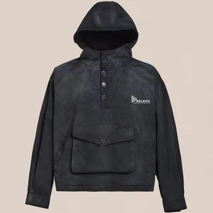 เสื้อมีฮู้ดแบบมีซิปด้านหน้าผ้าฟลีซโอเวอร์ไซส์โอเวอร์ไซส์ผ้าฟลีซผ้าฝ้ายซีดไปจากแสงแดดออกแบบได้ตามต้องการ - Product Image 1