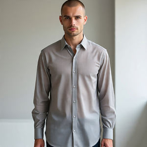 เสื้อตาข่ายโปร่งกระดุมผ่าหน้าสำหรับผู้ชายเสื้อเชิ้ตผ้าโปร่งใสสำหรับไนท์คลับเสื้อตาข่ายสำหรับผู้ชาย - Product Image 4