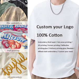 Deux poches surdimensionné recadrée poids lourd impression personnalisée broderie recadrée coton T-Shirt 300 Gsm Double poche T-shirt pour hommes - Product Image 4