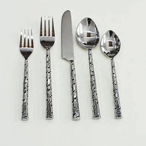 Ensemble de couverts en acier inoxydable forgé, design tendance, cuillère, couteau, ustensiles de cuisine pour hôtel et usage domestique, en provenance d'Inde - Product Image 3