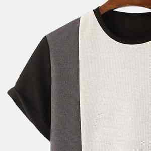 T-shirt à manches courtes double couche délavé à l'acide, coupe personnalisée, 100 % coton, coupe oversize, streetwear, écologique, respirant - Product Image 2