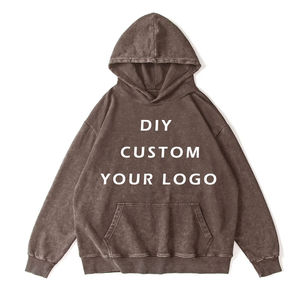 Custom Your Logo Hoodies Mujeres Hombres ácido lavado de manga larga Sudadera con capucha Venta caliente Casual Otoño Invierno Ropa deportiva Ropa - Product Image 5
