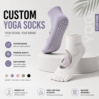 Fabricant de chaussettes de yoga personnalisées, chaussettes antidérapantes avec logo personnalisé, chaussettes de Pilates, vente en gros OEM