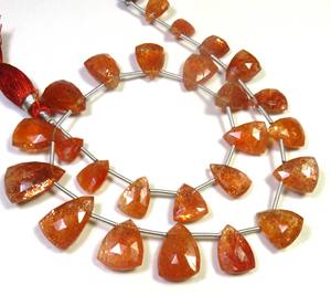 Perles de pierre de soleil orange à facettes fantaisie naturelles 8.5-17mm 12 brins de pierres précieuses en vrac arc-en-ciel africain étincelle fabrication de bijoux haute - Product Image 5