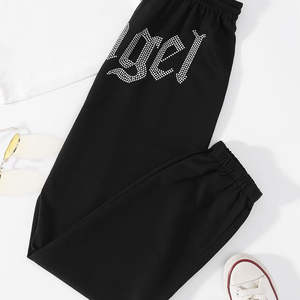 Pantalon de survêtement vintage épais et lavé à l'acide 300GSM pour homme Pantalon de survêtement respirant à strass avec taille droite unie en polaire épaisse - Product Image 3