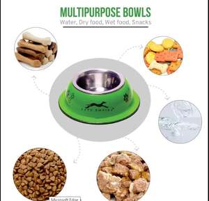 Cuenco doble ecológico Petware Anillo de silicona antideslizante Cuencos de agua y comida para perros de acero inoxidable para uso en fiestas - Product Image 4