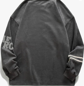 Camisetas Vintage de Cuello Redondo Extra Grandes para Hombre, 180 Gramos, Manga Larga, Corte Regular, Estilo Urbano, 100% Algodón - Product Image 2