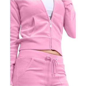 ชุดวอร์มแบบสองชิ้น เสื้อฮู้ดดี้และกางเกงขายาวทรงจ็อกเกอร์ ผ้าเฟรนช์เทอร์รี่ พิมพ์ลายพัฟฟ์แบบกำหนดเอง ล่าสุด ไซส์พลัส สำหรับผู้หญิง - Product Image 4