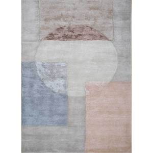 Alfombra de Lana y Viscosa Color Marfil con Diseño de Confeti, Hecha a Mano, para Decoración del Hogar-TNQ-2746 - Product Image 1
