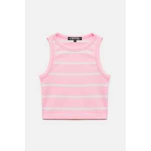 Crop top rayé rose et blanc - Product Image 6