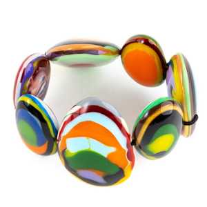 Pulsera de hilo de joyería de moda de resina hecha a mano para mujer personalizada piedra de diamante de alta calidad para regalos de marca hecha en la India - Product Image 1