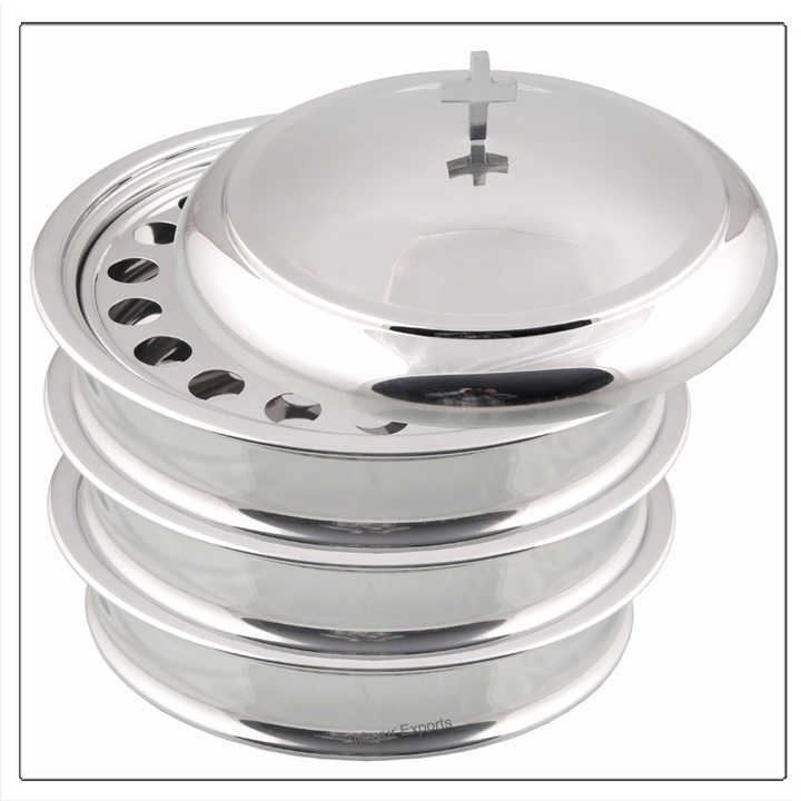 Stainless Steel Holy Communion Tray Set 3 Communion Trays with 1 Cover ...