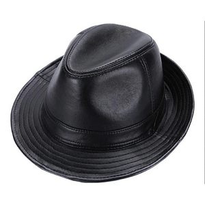 Nuevos Sombreros de Vaquero de Cuero de Oveja Genuino para Hombre, Estilo Moderno, Gorra de Cuero Natural Real en Oferta, Gorras de Cuero de Oveja Real - Product Image 1