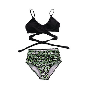 OEM New Latest Design Custom Made Swimwear Comfortable Quick Dry Breathable Women's Three Piece Stylish Backless Neckline Animal - Product Image 5