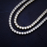 Collares de cadena de tenis de declaración de lujo para hombres Premium 3mm 4mm 5mm VVS Lab Grown Diamond 10K/14K/18K Gold GIA IGI Certified