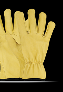 Gant de travail de sécurité à bon prix en cuir de mouton jaune/gant de travailleur de conducteur de Protection des mains - Product Image 2