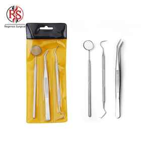 Kit d'examen dentaire, miroir de blanchiment des dents, cure-dent, pinces, ensemble d'examen de base pour dentiste, 3 pièces - Product Image 1