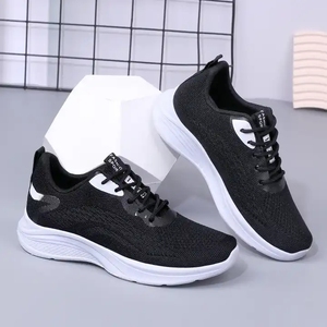 Women's Casual Running <b>Shoes</b> 2026 New Soft Sole Flying Woven Sports Lace-Up Plaid Colorblock Comfortable - Product Image 6