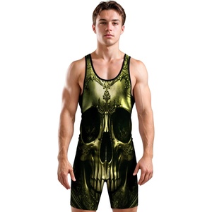 Traje de Lucha Libre en Poliéster y Spandex, Transpirable, de Secado Rápido, Ecológico, en Rojo, Azul y Negro, Colores Personalizados, Sublimación, Talla Personalizada - Product Image 6