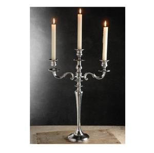 Ornate Metal <b>Candelabra</b> with Artistic Curves Designed for Luxurious Home Decor Wedding Tables and Candle Displays - Product Image 2