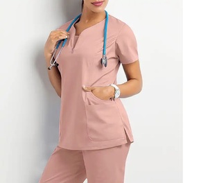 El mejor uniforme médico Scrubs Set Plus Size Custom One Piece Mono de enfermería Impresión personalizada Logo Hospital Security Scrubs Set - Product Image 5
