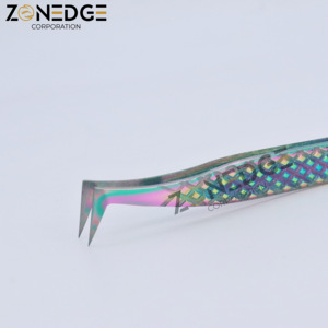 Pinzas de pestañas de titanio multicolor personalizadas de acero inoxidable, herramienta de belleza sostenible de etiqueta privada, extensión de pestañas OEM puntiaguda - Product Image 6