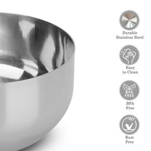 Bol en acier inoxydable élégant fabriqué à la main en Inde pour l'arrangement de collations à la maison, le service de table d'hôtel, les célébrations, les rassemblements, en vrac - Product Image 6