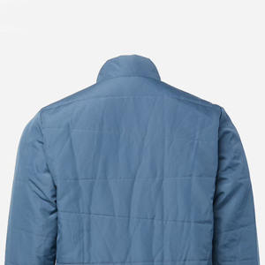 Veste matelassée respirante à capuche personnalisée en nylon bleu épais rembourrée en fibre de polyester pour homme, hiver, extérieur, broderie - Product Image 6