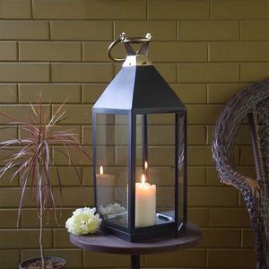 Black with <b>Gold</b> Handle <b>Lantern</b> best design for Wedding Home decorative Hotel Restaurant office High Quality Hand made india - Product Image 1